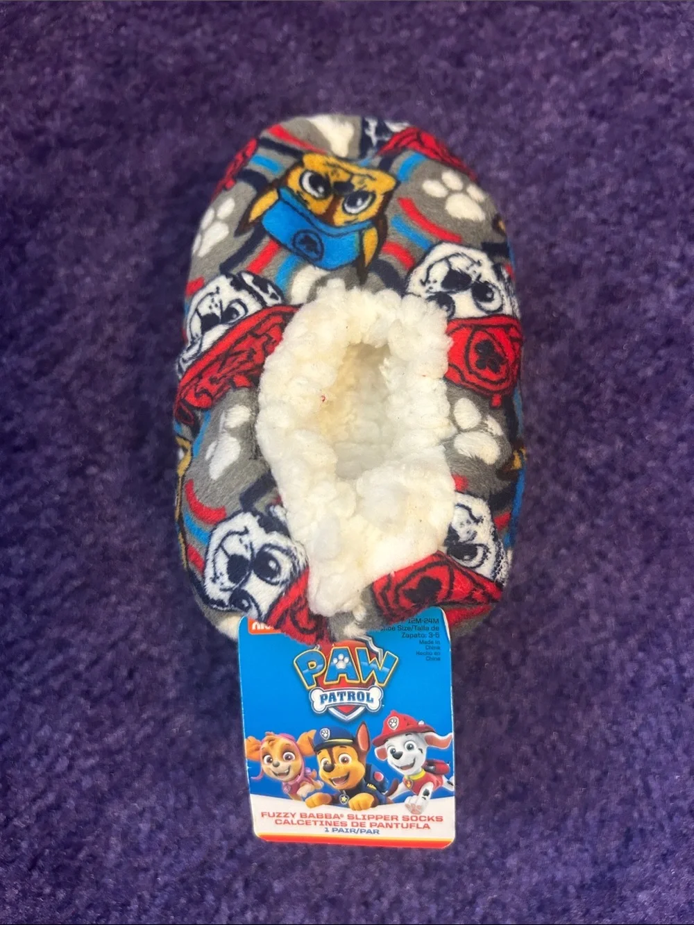 Paw patrol fuzzy babba slipper socks